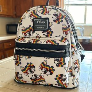DISNEY Mickey Mouse Rainbow Mini Backpack by Loungefly